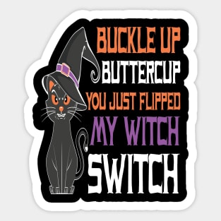 Buckle Up Buttercup Funny Halloween Sticker